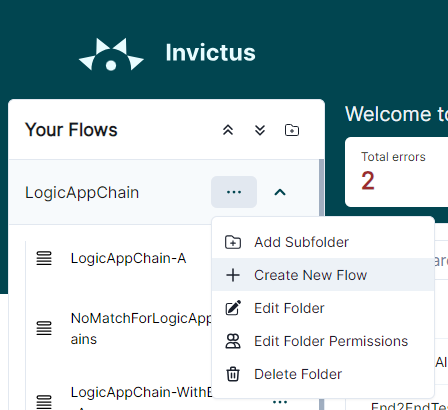 Create New Flow example
