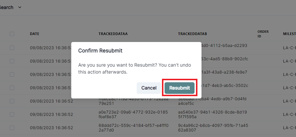 Confirming resubmit for a flow run